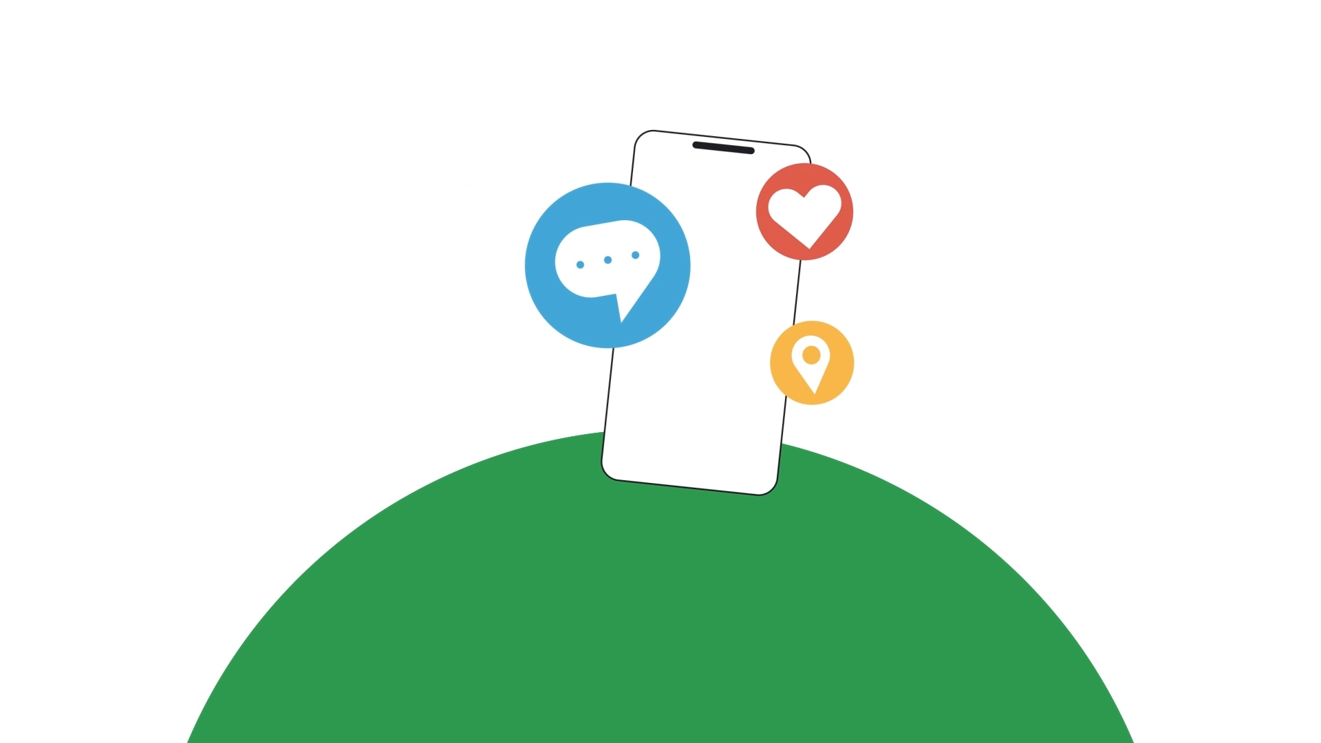mobile cell phone bursting with communication icons